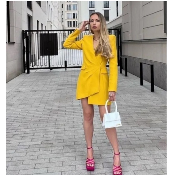 DORADITA YELLOW BLAZER DRESS